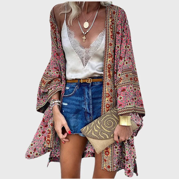 Women's Early Autumn Thin Loose Bohemian Long-sleeved Cardigans