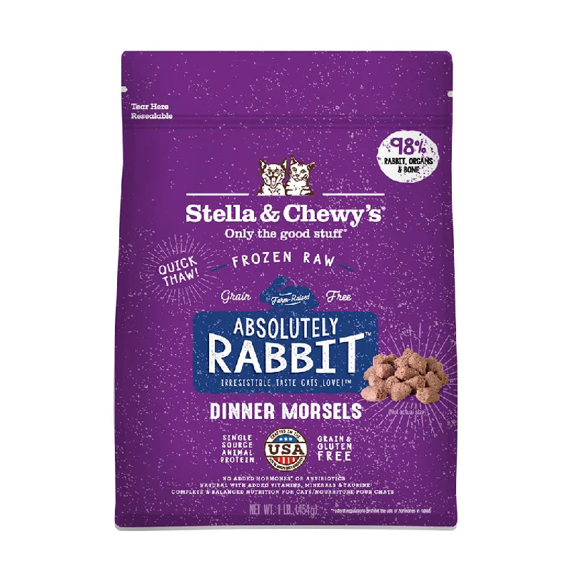 Stella and Chewy Frozen Raw Cat Food Morsels - Absolutely Rabbit